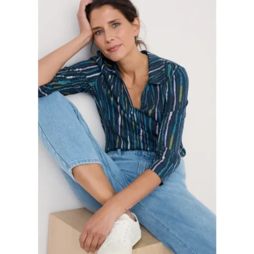 Seasalt Cornwall Wavecrest Shirt in GOTS-Certified Organic Cotton Jersey | Women Shirts & Blouses
